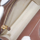 BURBERRY Hand Bag Canvas 2way Beige Gold Auth 204656V-11