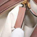 BURBERRY Hand Bag Canvas 2way Beige Gold Auth 204656V-12