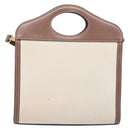 BURBERRY Hand Bag Canvas 2way Beige Gold Auth 204656V-2