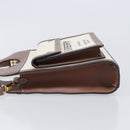 BURBERRY Hand Bag Canvas 2way Beige Gold Auth 204656V-5