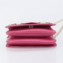Jimmy Choo Chain Shoulder Bag Leather Pink Gold Tone Auth 204657A-10