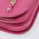 Jimmy Choo Chain Shoulder Bag Leather Pink Gold Tone Auth 204657A-12