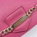 Jimmy Choo Chain Shoulder Bag Leather Pink Gold Tone Auth 204657A-15