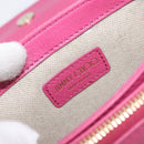 Jimmy Choo Chain Shoulder Bag Leather Pink Gold Tone Auth 204657A-17