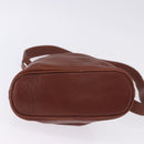 CELINE Shoulder Bag Leather Brown Gold Tone Auth 204658-11