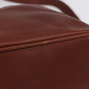 CELINE Shoulder Bag Leather Brown Gold Tone Auth 204658-12