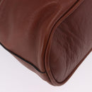CELINE Shoulder Bag Leather Brown Gold Tone Auth 204658-13