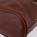 CELINE Shoulder Bag Leather Brown Gold Tone Auth 204658-14