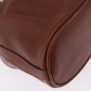 CELINE Shoulder Bag Leather Brown Gold Tone Auth 204658-15