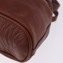 CELINE Shoulder Bag Leather Brown Gold Tone Auth 204658-16