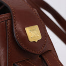 CELINE Shoulder Bag Leather Brown Gold Tone Auth 204658-17