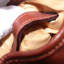 CELINE Shoulder Bag Leather Brown Gold Tone Auth 204658-19