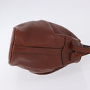 CELINE Shoulder Bag Leather Brown Gold Tone Auth 204658-4