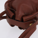 CELINE Shoulder Bag Leather Brown Gold Tone Auth 204658-6