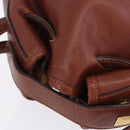 CELINE Shoulder Bag Leather Brown Gold Tone Auth 204658-7