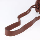 CELINE Shoulder Bag Leather Brown Gold Tone Auth 204658-8