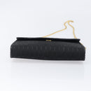 Christian Dior Honeycomb Canvas Chain Shoulder Bag Black Gold Tone Auth 204664A-5