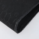 Christian Dior Honeycomb Canvas Chain Shoulder Bag Black Gold Tone Auth 204664A-10