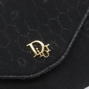 Christian Dior Honeycomb Canvas Chain Shoulder Bag Black Gold Tone Auth 204664A-17