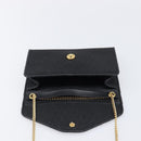 Christian Dior Honeycomb Canvas Chain Shoulder Bag Black Gold Tone Auth 204664A-11