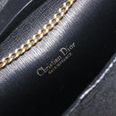 Christian Dior Honeycomb Canvas Chain Shoulder Bag Black Gold Tone Auth 204664A-18