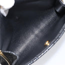 Christian Dior Honeycomb Canvas Chain Shoulder Bag Black Gold Tone Auth 204664A-12