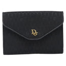 Christian Dior Honeycomb Canvas Chain Shoulder Bag Black Gold Tone Auth 204664A-13