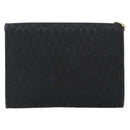 Christian Dior Honeycomb Canvas Chain Shoulder Bag Black Gold Tone Auth 204664A-2