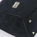 GUCCI GG Canvas Hand Bag Black Gold Tone 145810 Auth 204666V-15