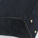 GUCCI GG Canvas Hand Bag Black Gold Tone 145810 Auth 204666V-17