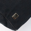 GUCCI GG Canvas Hand Bag Black Gold Tone 145810 Auth 204666V-18