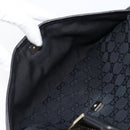 GUCCI GG Canvas Hand Bag Black Gold Tone 145810 Auth 204666V-24