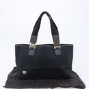 GUCCI GG Canvas Hand Bag Black Gold Tone 145810 Auth 204666V-12