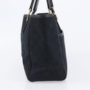 GUCCI GG Canvas Hand Bag Black Gold Tone 145810 Auth 204666V-3