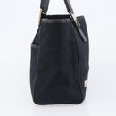 GUCCI GG Canvas Hand Bag Black Gold Tone 145810 Auth 204666V-4