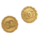 CHANEL Earring Metal Gold Tone CC Auth 204667V-1