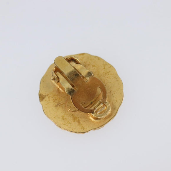 CHANEL Earring Metal Gold Tone CC Auth 204667V