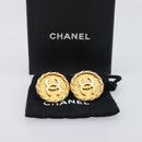 CHANEL Earring Metal Gold Tone CC Auth 204667V-13