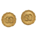 CHANEL Earring Metal Gold Tone CC Auth 204667V-14