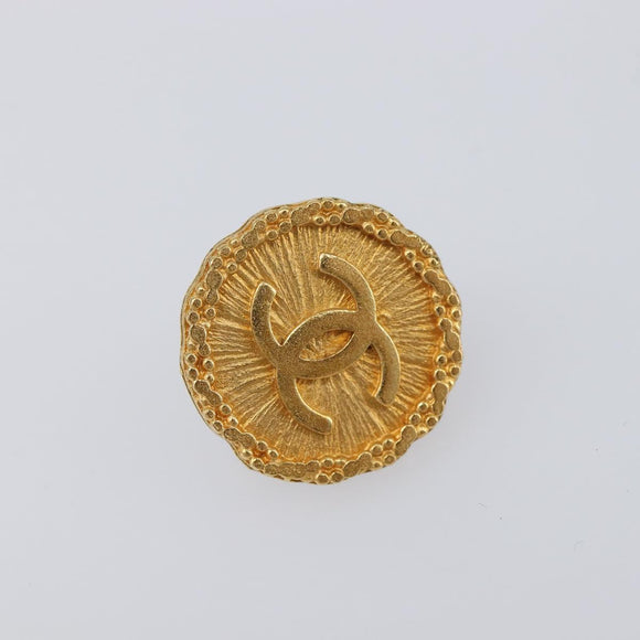 CHANEL Earring Metal Gold Tone CC Auth 204667V