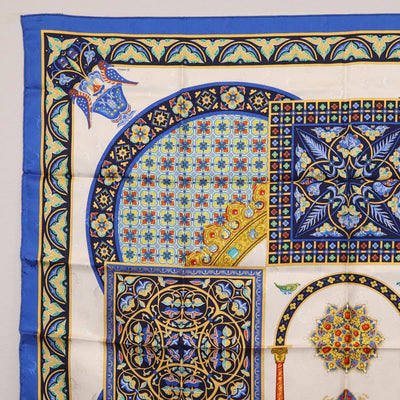 HERMES Carre90 Scarf Silk ""CIELS BYZANTINS"" Blue Auth 204698M - 0