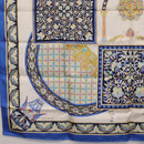 HERMES Carre90 Scarf Silk ""CIELS BYZANTINS"" Blue Auth 204698M-22