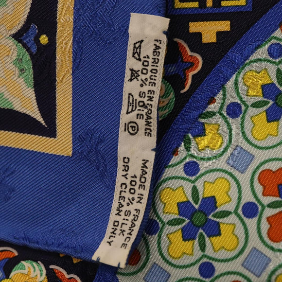 HERMES Carre90 Scarf Silk ""CIELS BYZANTINS"" Blue Auth 204698M