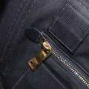 PRADA Canapa PM Hand Bag Canvas Black Gold Tone Auth 204699-20