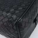 BOTTEGA VENETA INTRECCIATO Clutch Bag Leather Black Silver 244706 Auth 204700V-9