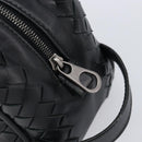BOTTEGA VENETA INTRECCIATO Clutch Bag Leather Black Silver 244706 Auth 204700V-17