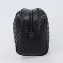 BOTTEGA VENETA INTRECCIATO Clutch Bag Leather Black Silver 244706 Auth 204700V-3