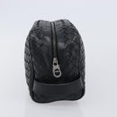 BOTTEGA VENETA INTRECCIATO Clutch Bag Leather Black Silver 244706 Auth 204700V-4