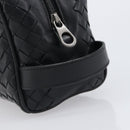 BOTTEGA VENETA INTRECCIATO Clutch Bag Leather Black Silver 244706 Auth 204700V-7