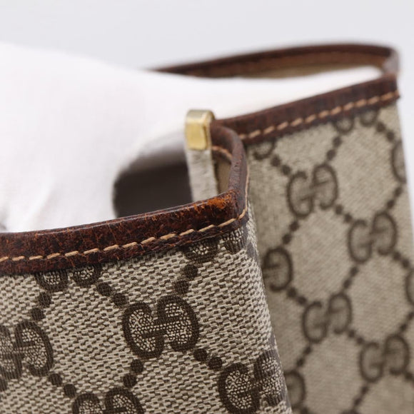 GUCCI GG Supreme Web Sherry Line Tote Bag PVC Beige Gold Auth 204701A